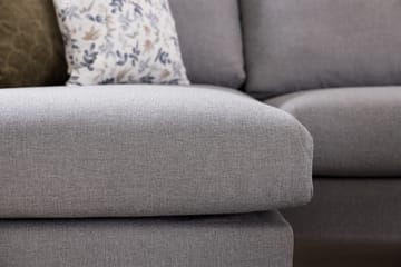 Trend 4-seters Høyrevendt U-formet Sofa med Divan og Sjeselong i Stoff - Grå - Møbler - Sofaer - U-sofa