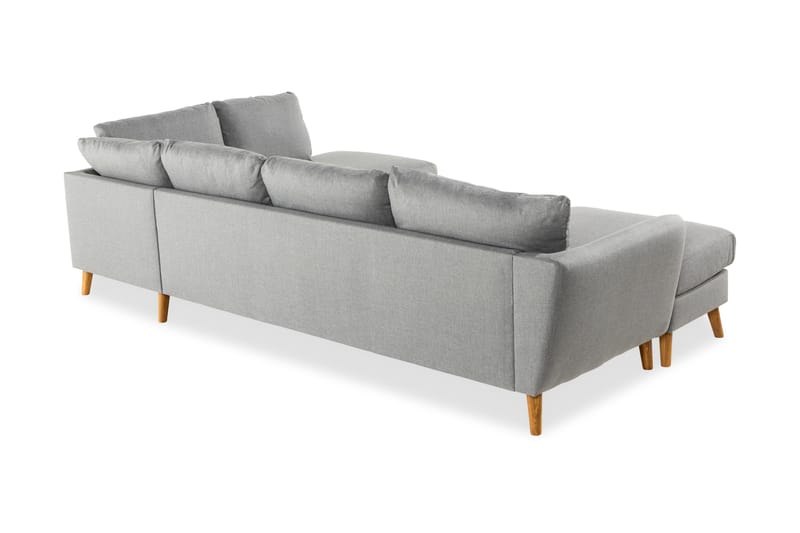 Trend 4-seters Høyrevendt U-formet Sofa med Divan og Sjeselong i Stoff - Grå - Møbler - Sofaer - U-sofa