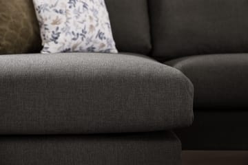 Trend 4-seters Høyrevendt U-formet Sofa med Divan og Sjeselong i Stoff - Svart - Møbler - Sofaer - U-sofa