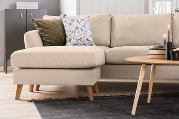 Trend 4-seters Venstrevendt U-formet Sofa med Divan og Sjeselong i Stoff - Beige - Møbler - Sofaer - U-sofa