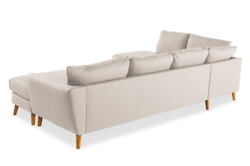 Trend 4-seters Venstrevendt U-formet Sofa med Divan og Sjeselong i Stoff - Beige - Møbler - Sofaer - U-sofa