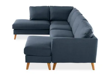 Trend 4-seters Venstrevendt U-formet Sofa med Divan og Sjeselong i Stoff - Blå - Møbler - Sofaer - U-sofa