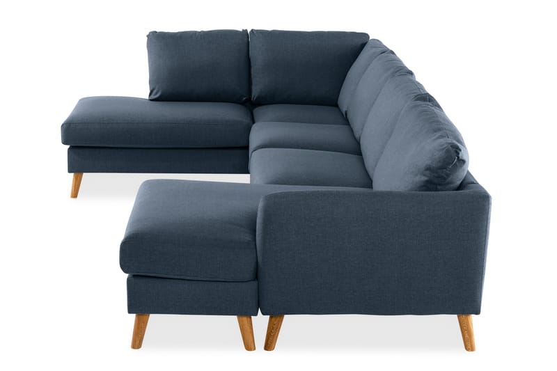 Trend 4-seters Venstrevendt U-formet Sofa med Divan og Sjeselong i Stoff - Blå - Møbler - Sofaer - U-sofa