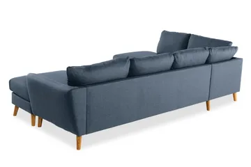 Trend 4-seters Venstrevendt U-formet Sofa med Divan og Sjeselong i Stoff - Blå - Møbler - Sofaer - U-sofa