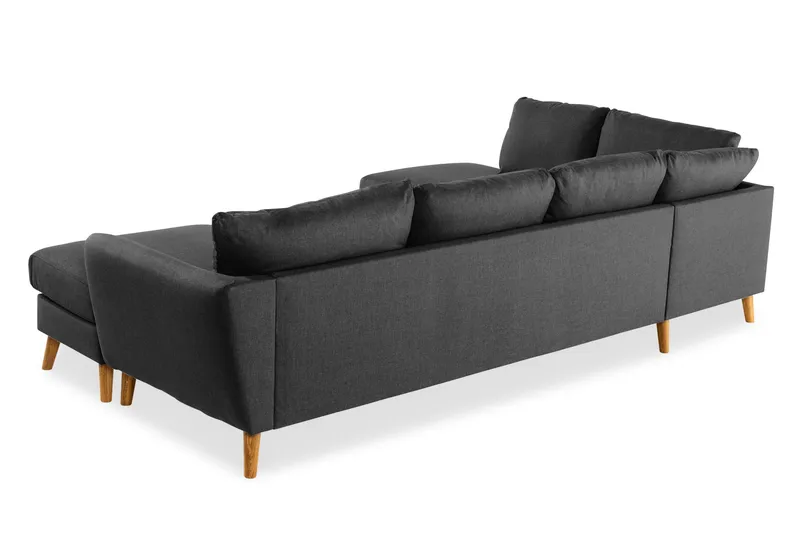 Trend 4-seters Venstrevendt U-formet Sofa med Divan og Sjeselong i Stoff - Svart - Møbler - Sofaer - U-sofa