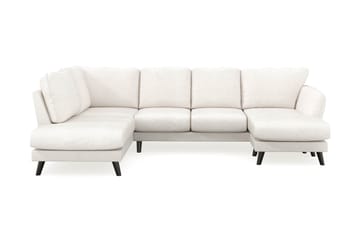 Trend Lyx 4-seters Høyrevendt U-formet Sofa med Divan og Sjeselong i Bouclé - Hvit - Møbler - Sofaer - U-sofa