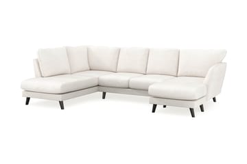 Trend Lyx 4-seters Høyrevendt U-formet Sofa med Divan og Sjeselong i Bouclé - Hvit - Møbler - Sofaer - U-sofa
