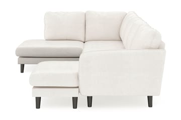 Trend Lyx 4-seters Høyrevendt U-formet Sofa med Divan og Sjeselong i Bouclé - Hvit - Møbler - Sofaer - U-sofa