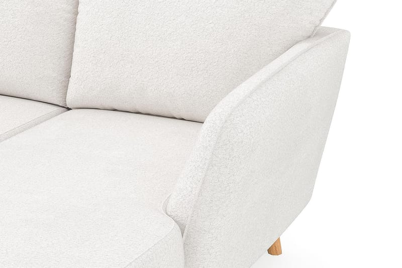 Trend Lyx 4-seters Høyrevendt U-formet Sofa med Divan og Sjeselong i Bouclé - Hvit - Møbler - Sofaer - U-sofa