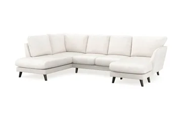 Trend Lyx 4-seters Høyrevendt U-formet Sofa med Divan og Sjeselong i Bouclé - Hvit - Møbler - Sofaer - Sofaer med sjeselong - 4 seters sofa med divan