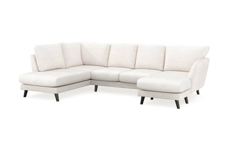 Trend Lyx 4-seters Høyrevendt U-formet Sofa med Divan og Sjeselong i Bouclé - Hvit - Møbler - Sofaer - Sofaer med sjeselong - 4 seters sofa med divan