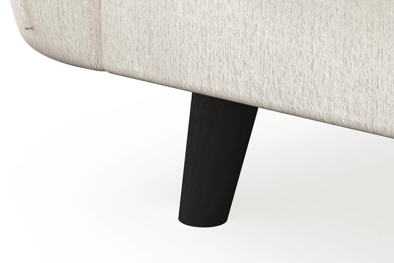 Trend Lyx 4-seters Høyrevendt U-formet Sofa med Divan og Sjeselong i Fløyel - Kremhvit - Møbler - Sofaer - U-sofa