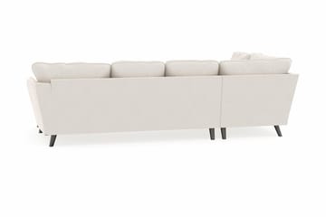 Trend Lyx 4-seters Høyrevendt U-formet Sofa med Divan og Sjeselong i Fløyel - Kremhvit - Møbler - Sofaer - U-sofa