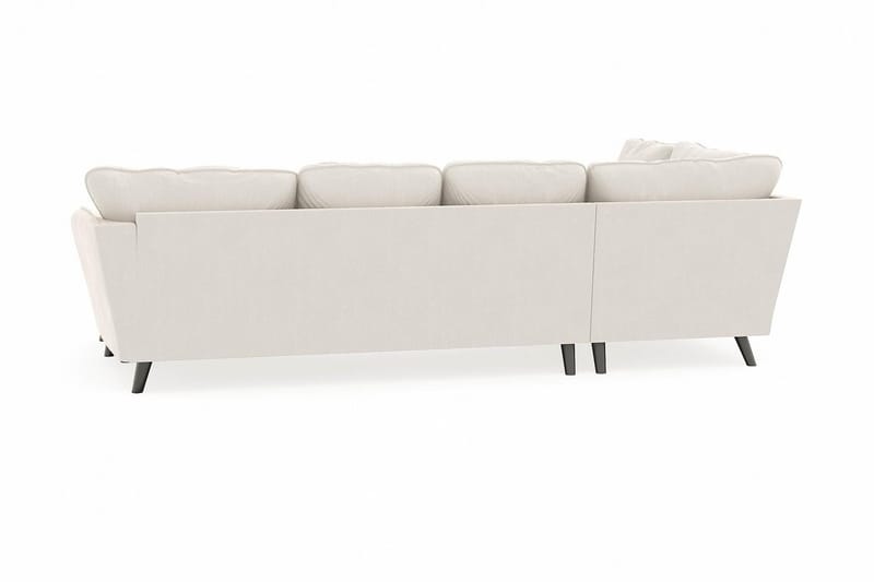 Trend Lyx 4-seters Høyrevendt U-formet Sofa med Divan og Sjeselong i Fløyel - Kremhvit - Møbler - Sofaer - U-sofa