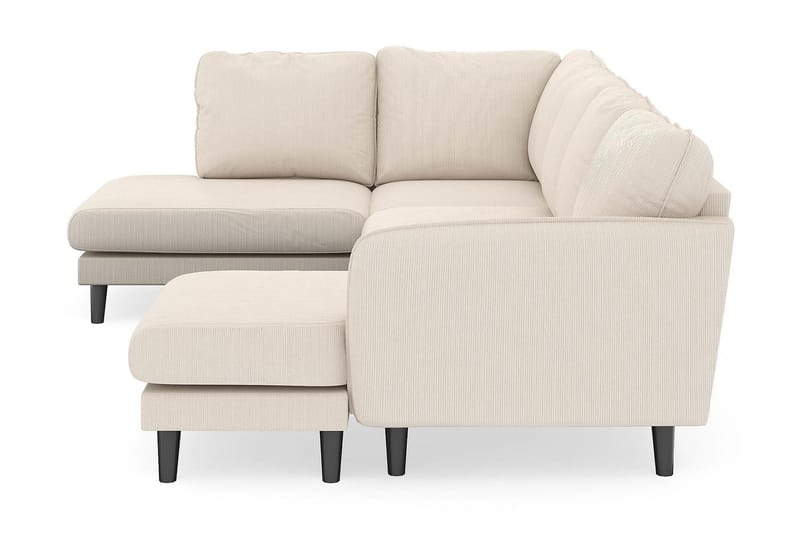 Trend Lyx 4-seters Høyrevendt U-formet Sofa med Divan og Sjeselong i Manchester - Beige - Møbler - Sofaer - U-sofa