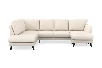Trend Lyx 4-seters Høyrevendt U-formet Sofa med Divan og Sjeselong i Manchester - Beige - Møbler - Sofaer - U-sofa
