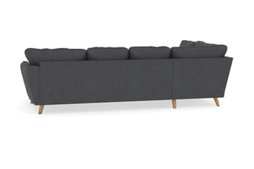Trend Lyx 4-seters Høyrevendt U-formet Sofa med Divan og Sjeselong i Manchester - Mørk grå - Møbler - Sofaer - U-sofa
