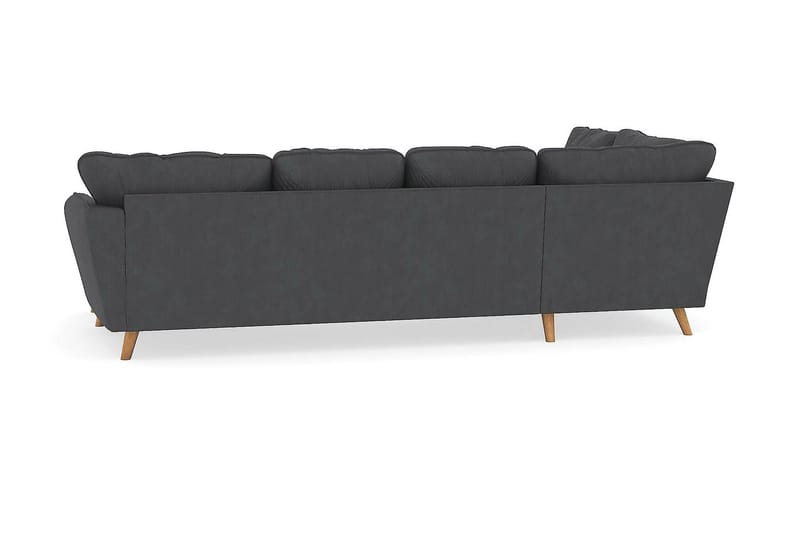 Trend Lyx 4-seters Høyrevendt U-formet Sofa med Divan og Sjeselong i Manchester - Mørk grå - Møbler - Sofaer - U-sofa