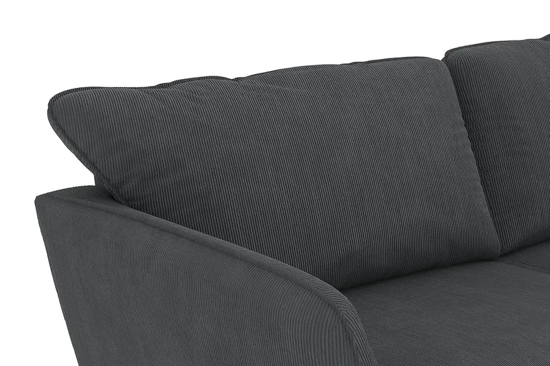 Trend Lyx 4-seters Høyrevendt U-formet Sofa med Divan og Sjeselong i Manchester - Mørk grå - Møbler - Sofaer - U-sofa