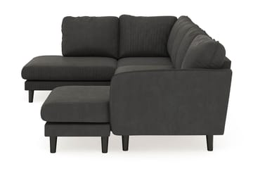 Trend Lyx 4-seters Høyrevendt U-formet Sofa med Divan og Sjeselong i Manchester - Mørk grå - Møbler - Sofaer - U-sofa