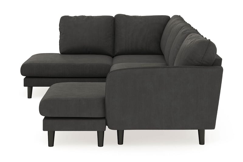Trend Lyx 4-seters Høyrevendt U-formet Sofa med Divan og Sjeselong i Manchester - Mørk grå - Møbler - Sofaer - U-sofa