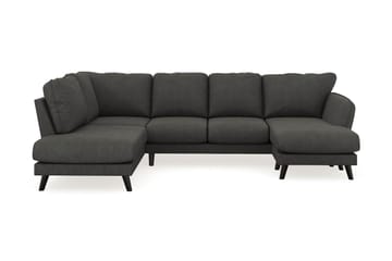 Trend Lyx 4-seters Høyrevendt U-formet Sofa med Divan og Sjeselong i Manchester - Mørk grå - Møbler - Sofaer - U-sofa
