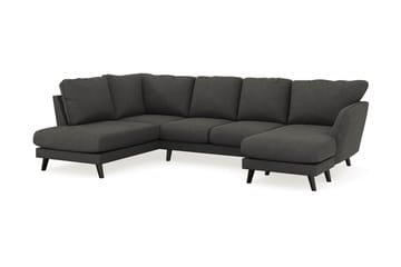 Trend Lyx 4-seters Høyrevendt U-formet Sofa med Divan og Sjeselong i Manchester - Mørk grå - Møbler - Sofaer - U-sofa