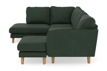 Trend Lyx 4-seters Høyrevendt U-formet Sofa med Divan og Sjeselong i Manchester - Mørkegrønn - Møbler - Sofaer - U-sofa
