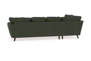 Trend Lyx 4-seters Høyrevendt U-formet Sofa med Divan og Sjeselong i Manchester - Mørkegrønn - Møbler - Sofaer - U-sofa