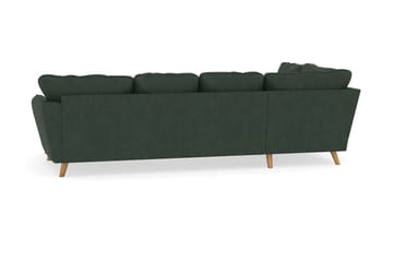 Trend Lyx 4-seters Høyrevendt U-formet Sofa med Divan og Sjeselong i Manchester - Mørkegrønn - Møbler - Sofaer - U-sofa