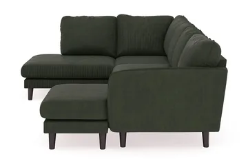 Trend Lyx 4-seters Høyrevendt U-formet Sofa med Divan og Sjeselong i Manchester - Mørkegrønn - Møbler - Sofaer - U-sofa