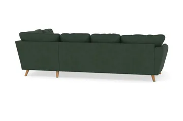 Trend Lyx 4-seters Høyrevendt U-formet Sofa med Divan og Sjeselong i Manchester - Mørkegrønn - Møbler - Sofaer - U-sofa