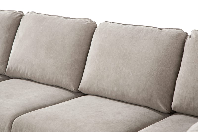 Trend Lyx 4-seters Høyrevendt U-formet Sofa med Divan og Sjeselong i Stoff - Beige - Møbler - Sofaer - U-sofa