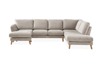 Trend Lyx 4-seters Høyrevendt U-formet Sofa med Divan og Sjeselong i Stoff