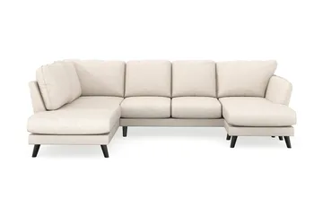 Trend Lyx 4-seters Høyrevendt U-formet Sofa med Divan og Sjeselong i Stoff - Beige - Møbler - Sofaer - U-sofa