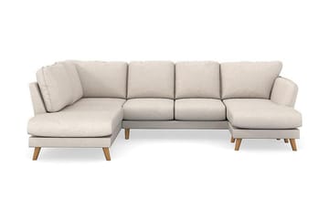 Trend Lyx 4-seters Høyrevendt U-formet Sofa med Divan og Sjeselong i Stoff