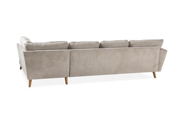 Trend Lyx 4-seters Høyrevendt U-formet Sofa med Divan og Sjeselong i Stoff - Beige - Møbler - Sofaer - U-sofa