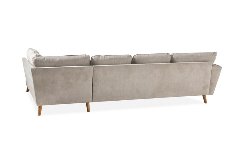 Trend Lyx 4-seters Høyrevendt U-formet Sofa med Divan og Sjeselong i Stoff - Beige - Møbler - Sofaer - U-sofa