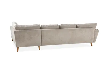 Trend Lyx 4-seters Høyrevendt U-formet Sofa med Divan og Sjeselong i Stoff - Beige - Møbler - Sofaer - U-sofa