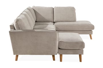 Trend Lyx 4-seters Høyrevendt U-formet Sofa med Divan og Sjeselong i Stoff - Beige - Møbler - Sofaer - U-sofa
