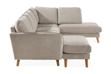 Trend Lyx 4-seters Høyrevendt U-formet Sofa med Divan og Sjeselong i Stoff - Beige - Møbler - Sofaer - U-sofa