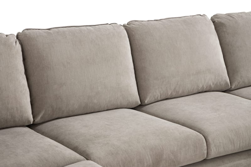 Trend Lyx 4-seters Høyrevendt U-formet Sofa med Divan og Sjeselong i Stoff - Beige - Møbler - Sofaer - U-sofa