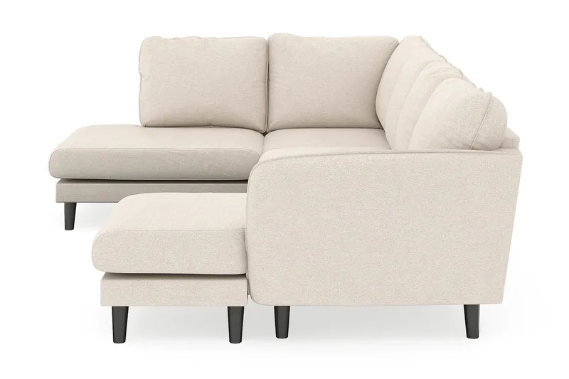 Trend Lyx 4-seters Høyrevendt U-formet Sofa med Divan og Sjeselong i Stoff - Beige - Møbler - Sofaer - U-sofa