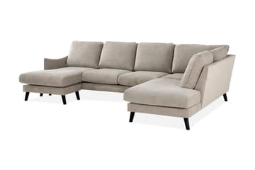 Trend Lyx 4-seters Høyrevendt U-formet Sofa med Divan og Sjeselong i Stoff - Beige - Møbler - Sofaer - U-sofa