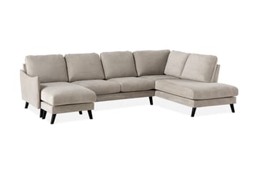 Trend Lyx 4-seters Høyrevendt U-formet Sofa med Divan og Sjeselong i Stoff - Beige - Møbler - Sofaer - U-sofa