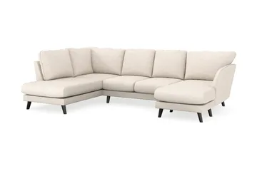 Trend Lyx 4-seters Høyrevendt U-formet Sofa med Divan og Sjeselong i Stoff - Beige - Møbler - Sofaer - U-sofa