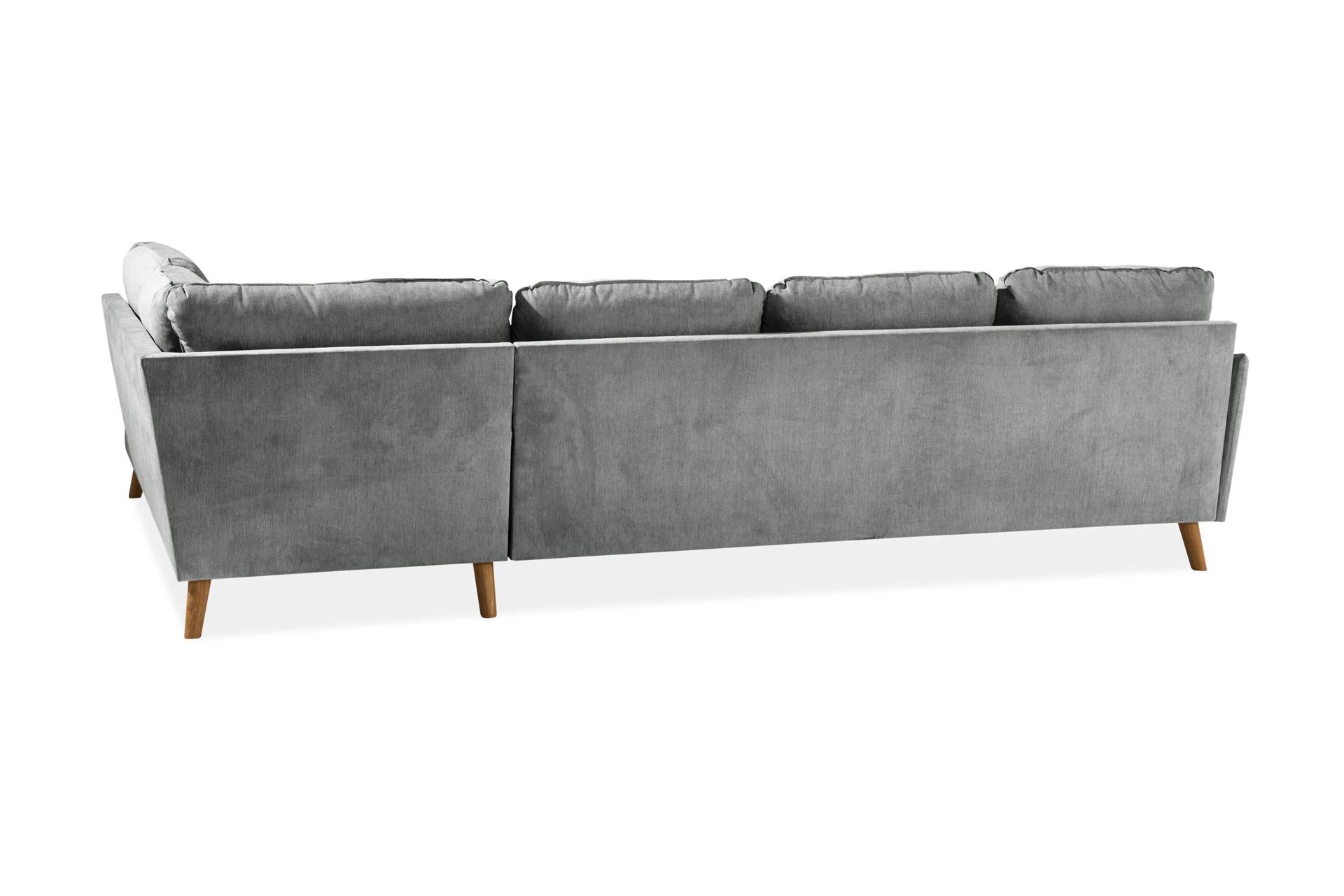 Trend Lyx 4-seters Høyrevendt U-formet Sofa med Divan og Sjeselong i Stoff - Grå - Møbler - Sofaer - U-sofa