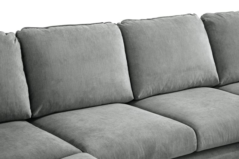 Trend Lyx 4-seters Høyrevendt U-formet Sofa med Divan og Sjeselong i Stoff - Grå - Møbler - Sofaer - U-sofa
