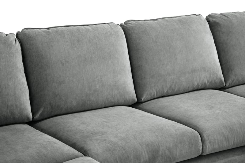 Trend Lyx 4-seters Høyrevendt U-formet Sofa med Divan og Sjeselong i Stoff - Grå - Møbler - Sofaer - U-sofa