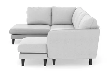 Trend Lyx 4-seters Høyrevendt U-formet Sofa med Divan og Sjeselong i Stoff - Lys grå - Møbler - Sofaer - U-sofa